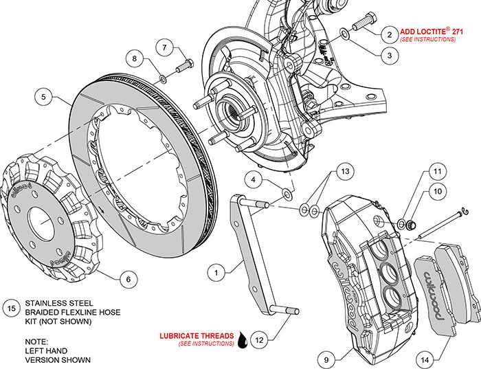 140-15807 - Wilwood Big Brake Kit - Front - 407x35mm Bi-Slotted - TX6R Black