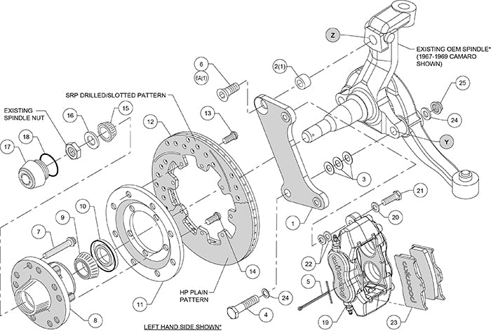 140-7675-R - Wilwood Big Brake Kit - Front - 309x20mm Plain - Dynalite Internal Red