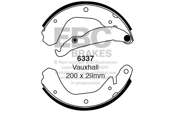 6337 - EBC Brake Shoes; Rear