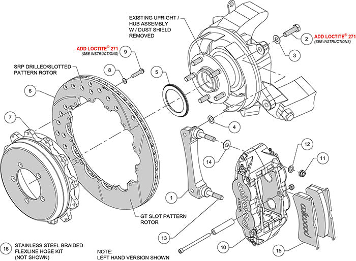 140-12877 - Wilwood Big Brake Kit - Rear - 327x20mm Bi-Slotted - Superlite 4R Black