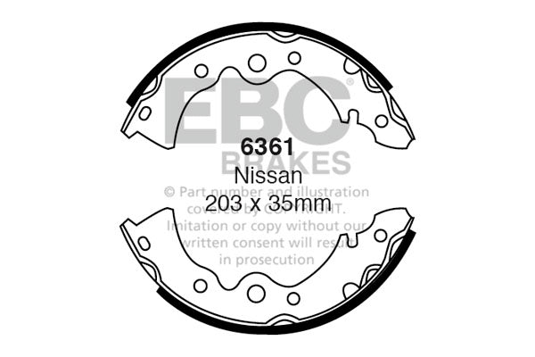 6361 - EBC Brake Shoes; Rear