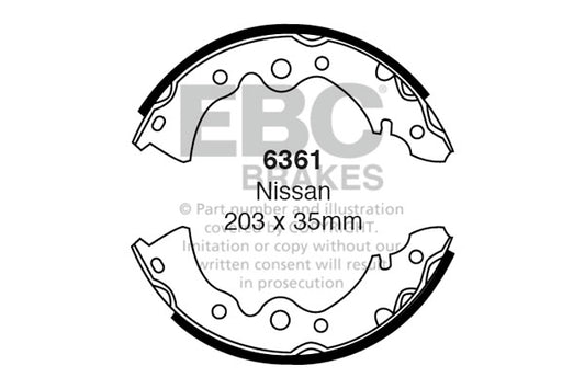 6361 - EBC Brake Shoes; Rear