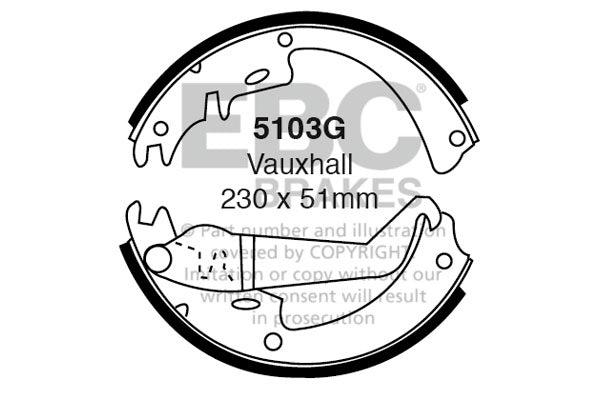 5103G - EBC Brake Shoes; Rear