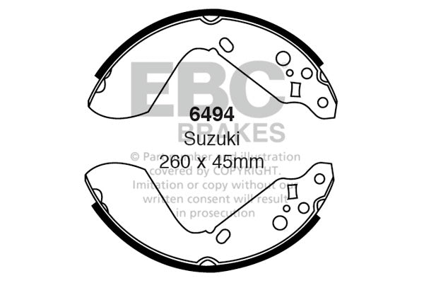 6494 - EBC Brake Shoes; Rear