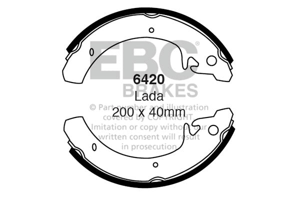 6420 - EBC Brake Shoes; Rear