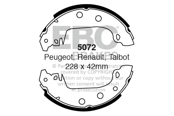 5072 - EBC Brake Shoes; Rear