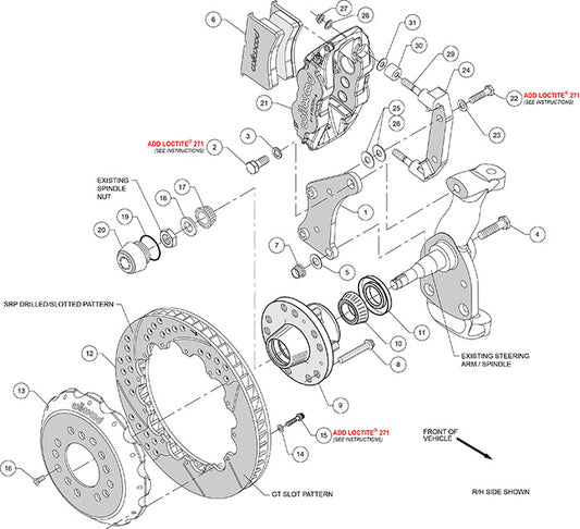 140-10284-R - Wilwood Big Brake Kit - Front - 355x28mm Bi-Slotted - Superlite 6R Red