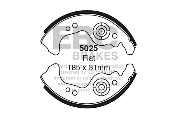 5025 - EBC Brake Shoes; Rear