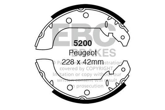 5200 - EBC Brake Shoes; Rear