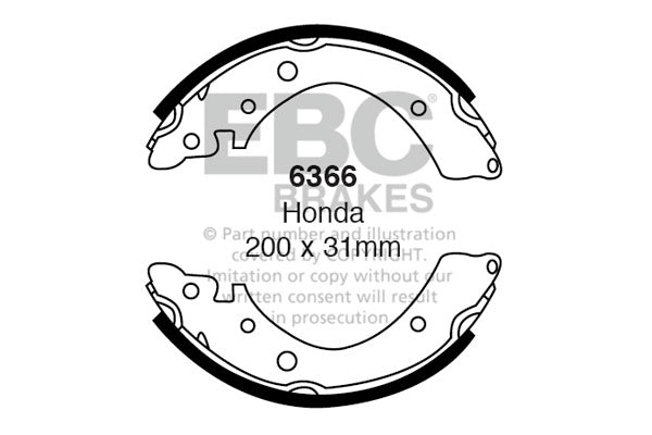 6366 - EBC Brake Shoes; Rear