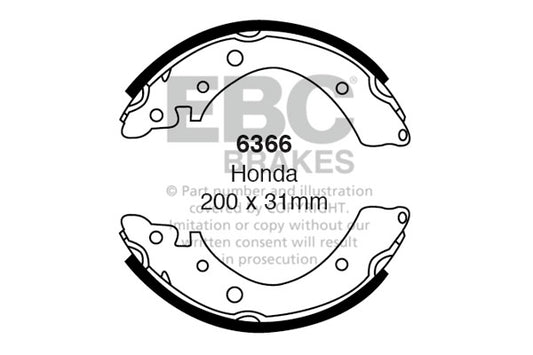 6366 - EBC Brake Shoes; Rear