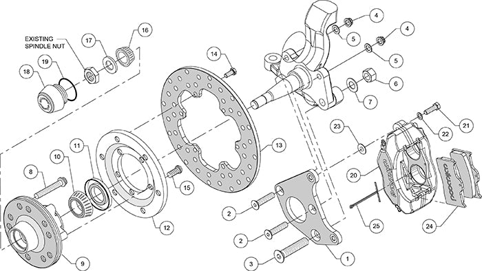 140-2711-BD - Wilwood Big Brake Kit - Front - 273x9mm Cross Drilled - Dynalite Anodized
