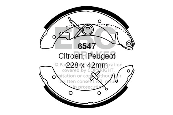 6547 - EBC Brake Shoes; Rear