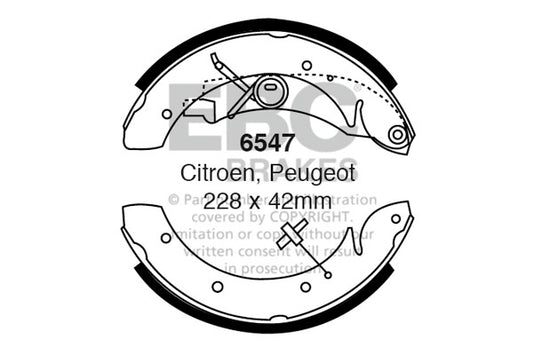 6547 - EBC Brake Shoes; Rear