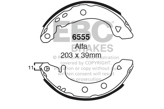 6555 - EBC Brake Shoes; Rear