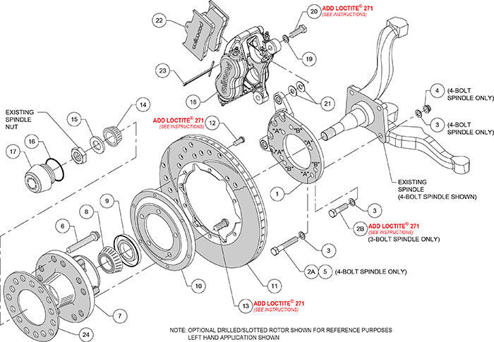 140-11071 - Wilwood Big Brake Kit - Front - 280x20mm Plain - Dynalite Internal Black