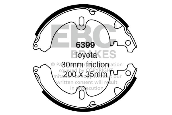 6399 - EBC Brake Shoes; Rear
