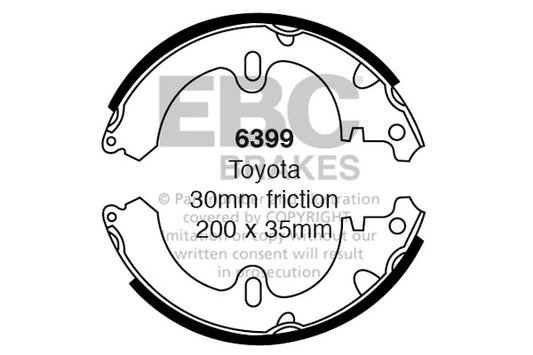 6399 - EBC Brake Shoes; Rear