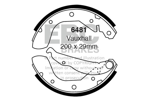 6481 - EBC Brake Shoes; Rear