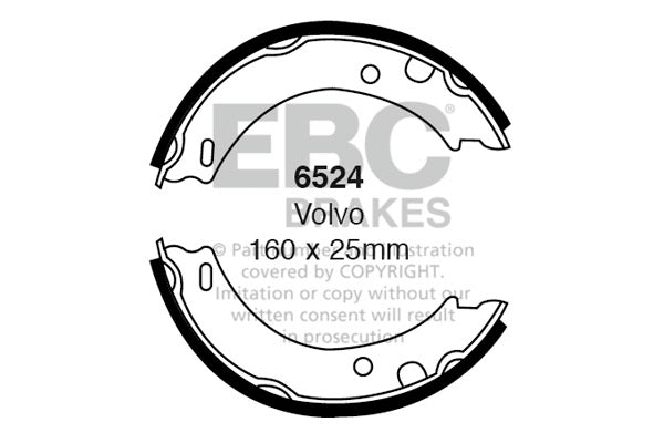 6524 - EBC Brake Shoes; Rear