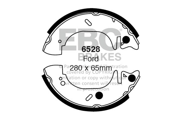 6528 - EBC Brake Shoes; Rear
