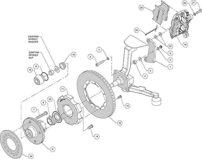 140-12535-R - Wilwood Big Brake Kit - Front - 273x20mm Plain - Dynalite Internal Red