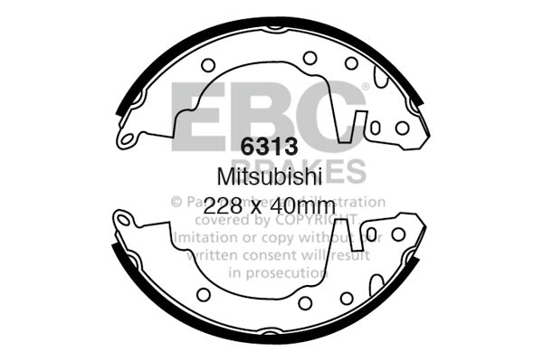6313 - EBC Brake Shoes; Rear