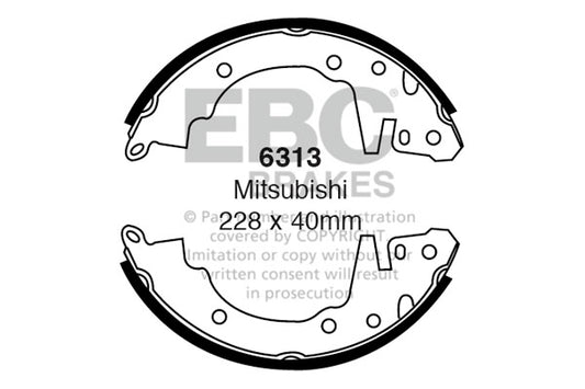 6313 - EBC Brake Shoes; Rear
