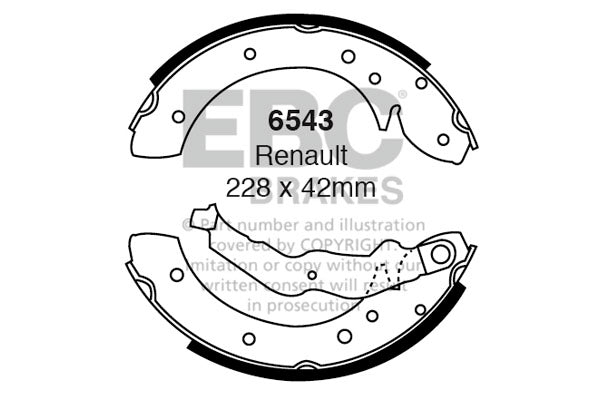 6543 - EBC Brake Shoes; Rear
