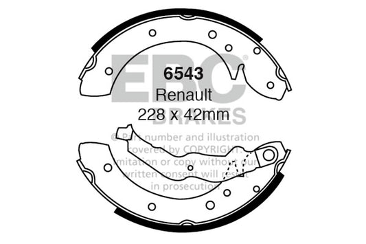 6543 - EBC Brake Shoes; Rear