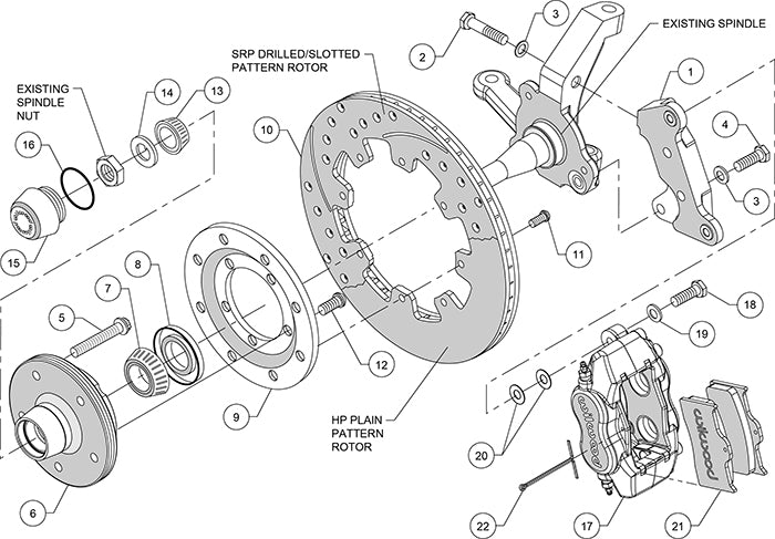 140-14530 - Wilwood Big Brake Kit - Front - 309x20mm Plain - Dynalite Internal Black