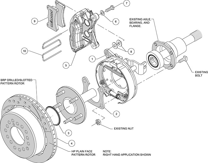 140-15602-R - Wilwood Big Brake Kit - Rear - 280x20mm Plain - Dynapro Lug Mount Low-Profile-Dust Seal Red