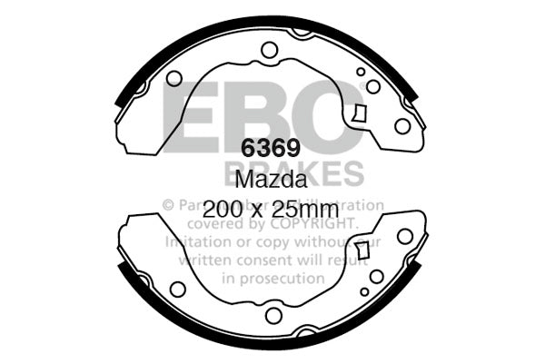 6369 - EBC Brake Shoes; Rear