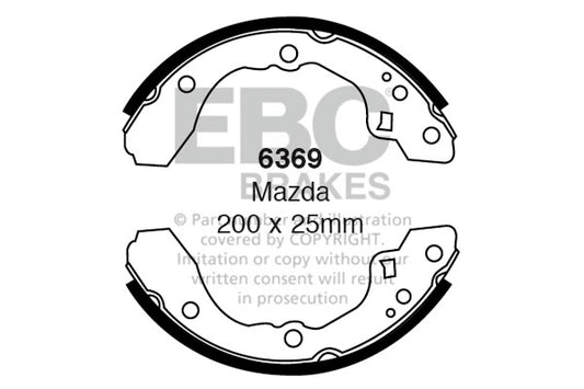 6369 - EBC Brake Shoes; Rear