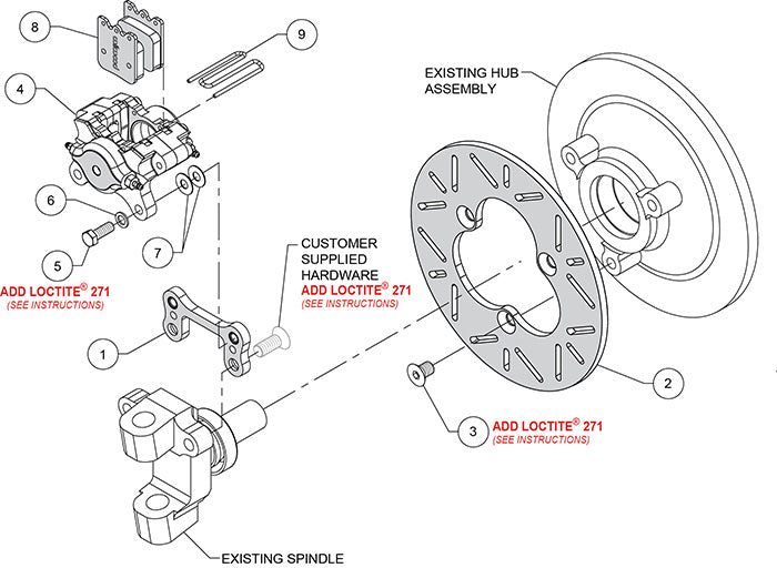 140-16615 - Wilwood Big Brake Kit - Front - 260x8mm Slotted - Dynapro Single Anodized