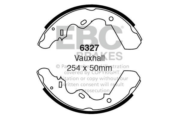 6327 - EBC Brake Shoes; Rear