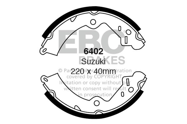 6402 - EBC Brake Shoes; Rear