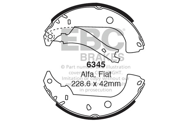 6345 - EBC Brake Shoes; Rear
