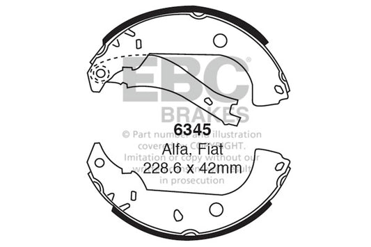 6345 - EBC Brake Shoes; Rear