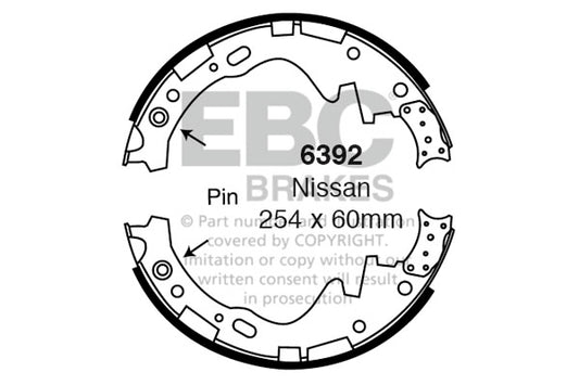 6392 - EBC Brake Shoes; Rear