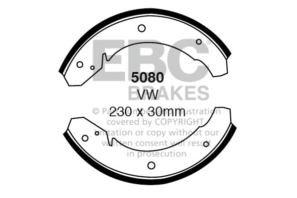 5080 - EBC Brake Shoes; Rear