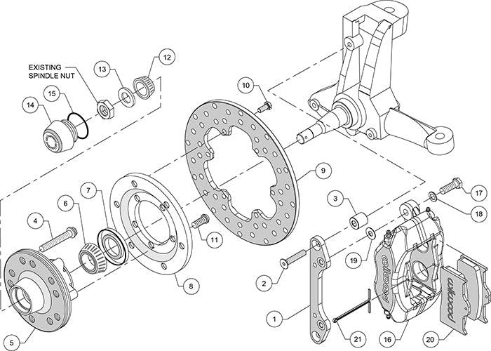 140-1019-BD - Wilwood Big Brake Kit - Front - 273x9mm Cross Drilled - Dynalite Anodized