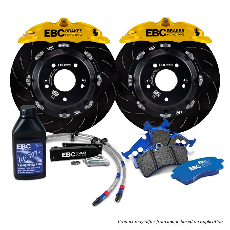 BBK012YEL-1 - EBC Big Brake Kit - Front - 355x32mm Curved Slotted - Apollo-4 Yellow