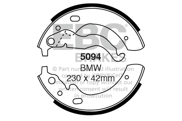 5094 - EBC Brake Shoes; Rear