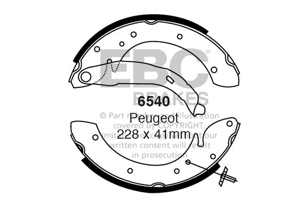 6540 - EBC Brake Shoes; Rear