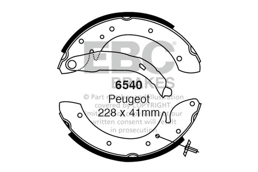 6540 - EBC Brake Shoes; Rear