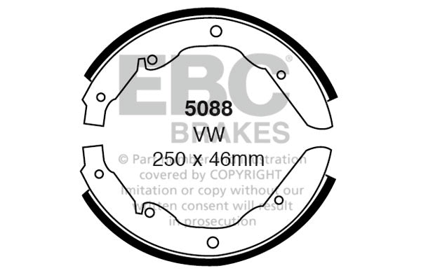 5088 - EBC Brake Shoes; Rear