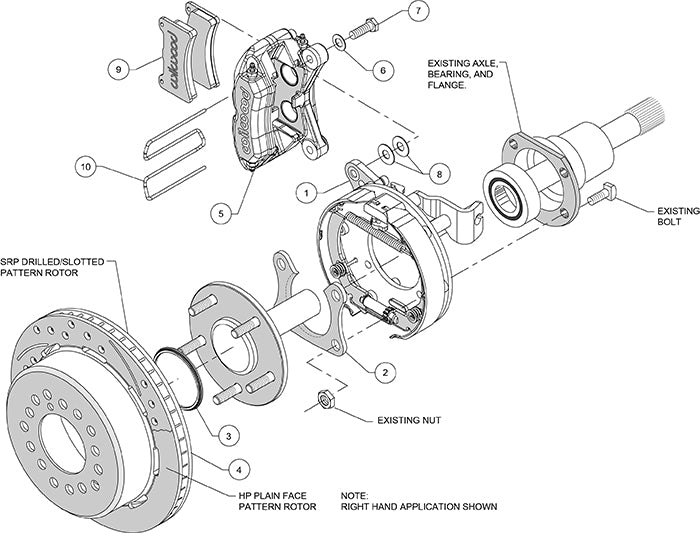 140-15604-D - Wilwood Big Brake Kit - Rear - 280x20mm Curved Slotted & Cross Drilled - Dynapro Lug Mount Black