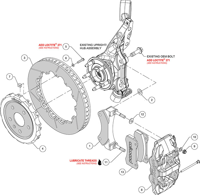 140-15231 - Wilwood Big Brake Kit - Front - 355x32mm Bi-Slotted - AERO6 Anodized