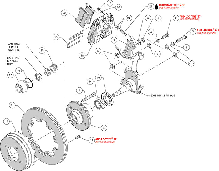 140-11743 - Wilwood Big Brake Kit - Front - 298x20mm Plain - Dynapro Radial Mount Anodized